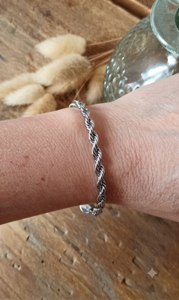 Bracelet torsadé acier inoxydable