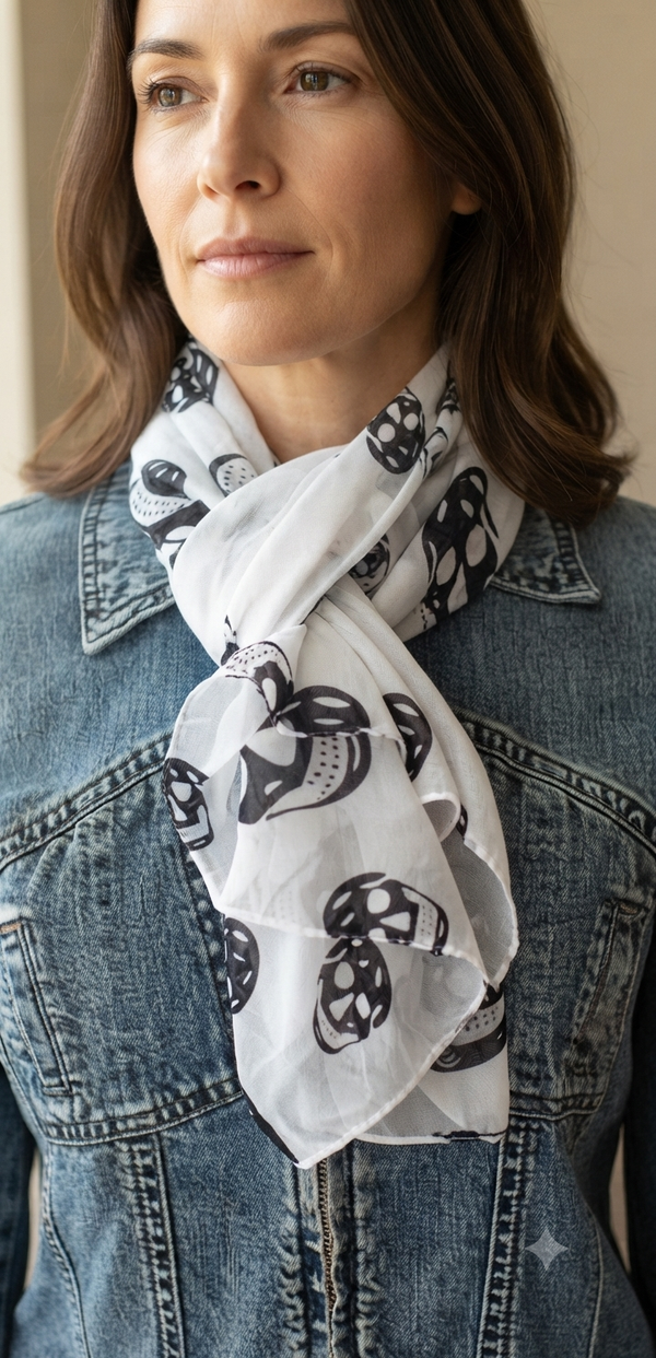 Petit foulard têtes de mort