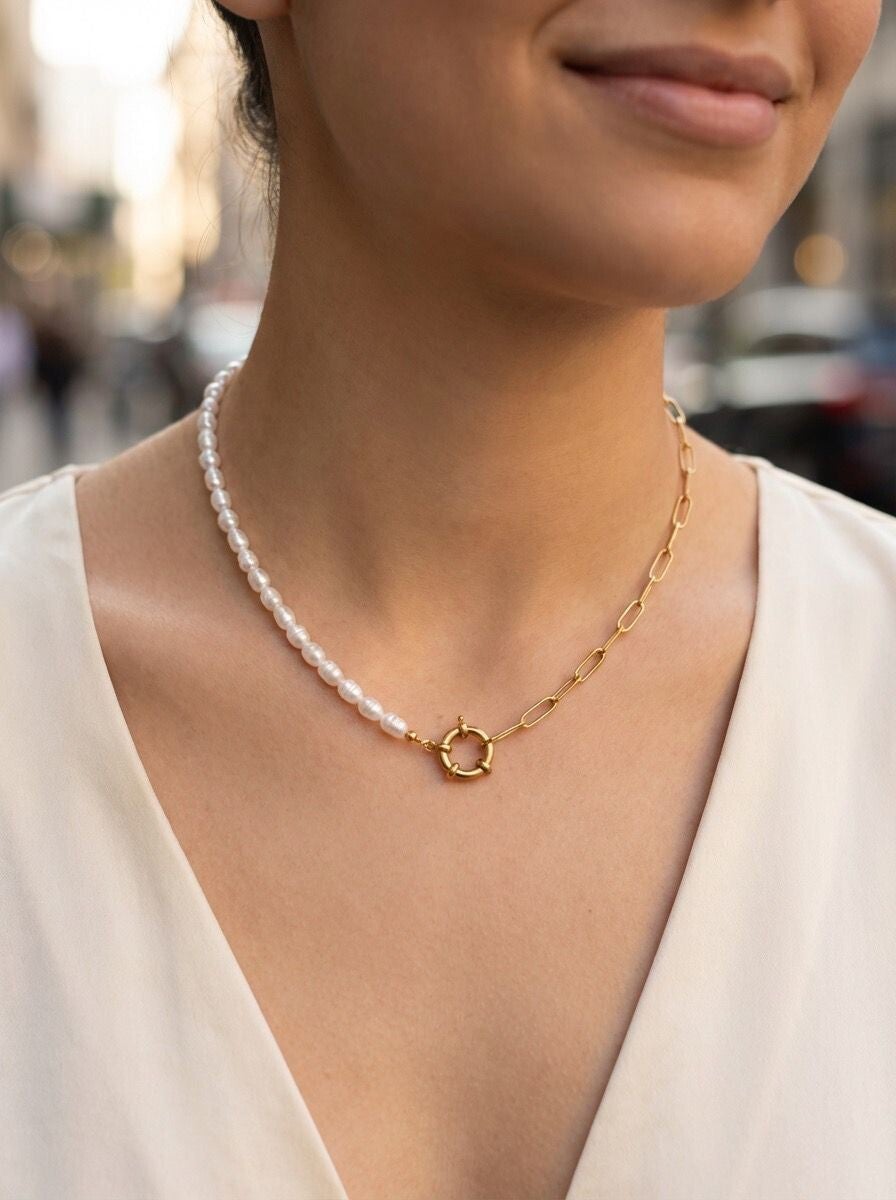 Collier fermoir bouée acier inoxydable