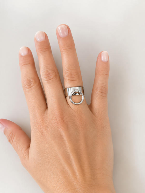 Bague breloque anneau acier inoxydable