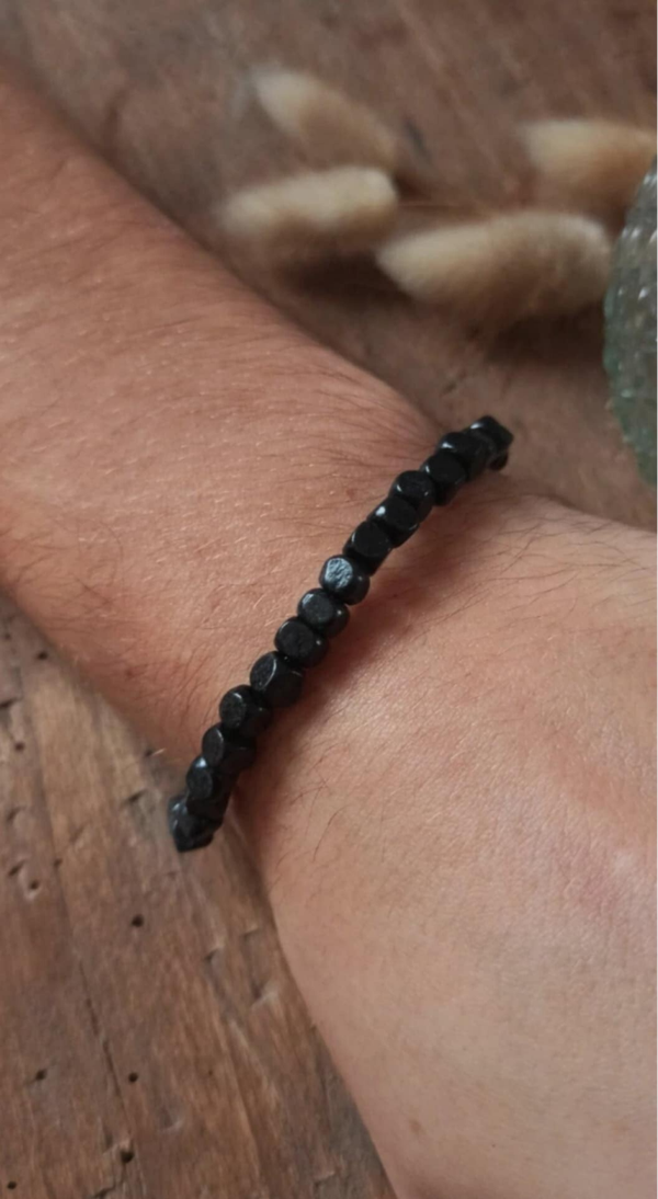 Bracelet homme élastique perles de bois