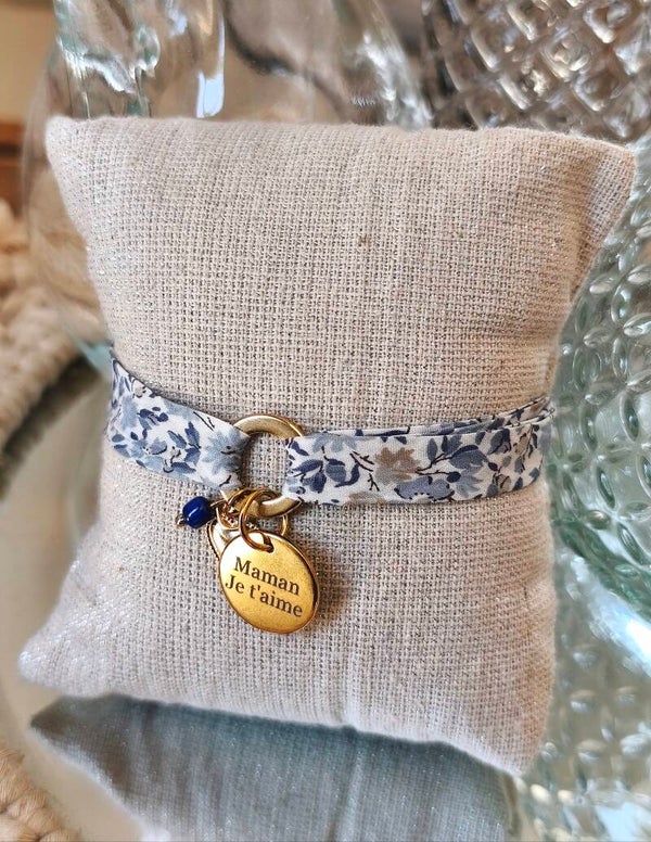Bracelet Liberty anneau et medaillon acier inoxydable
