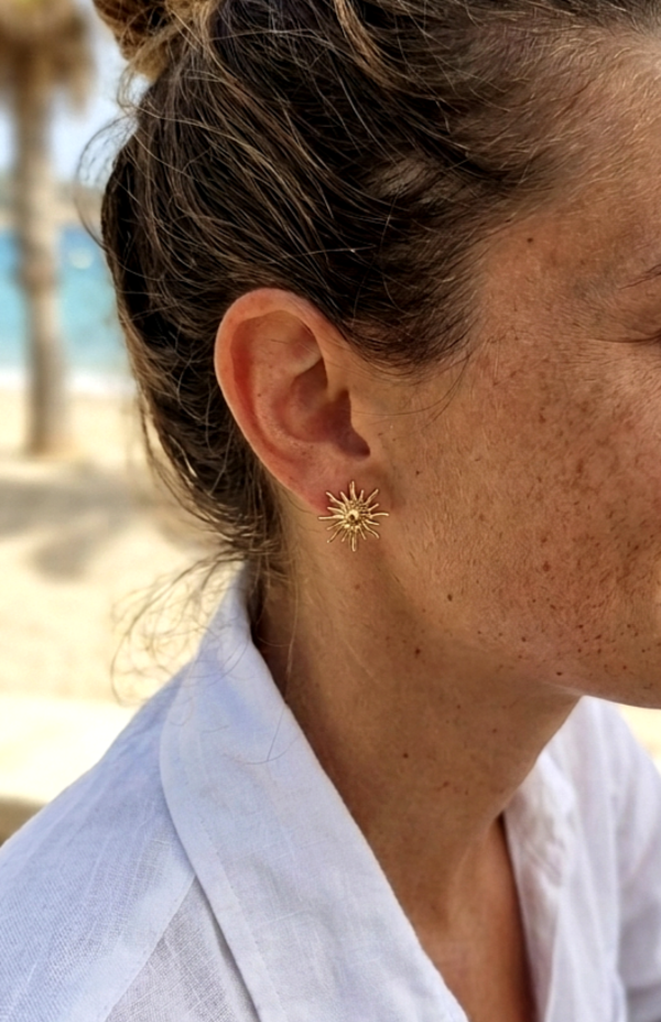 Boucles d’oreilles acier inoxydable clous soleil