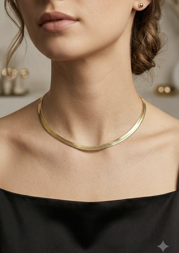 Collier ras du cou maille serpent