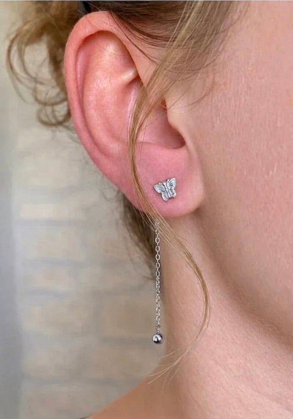 Boucles d’oreilles sous lobe papillons