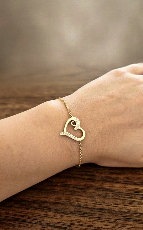 Bracelet coeurs avec strass