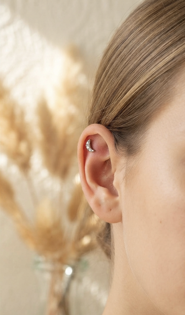 Piercing labret lune en strass