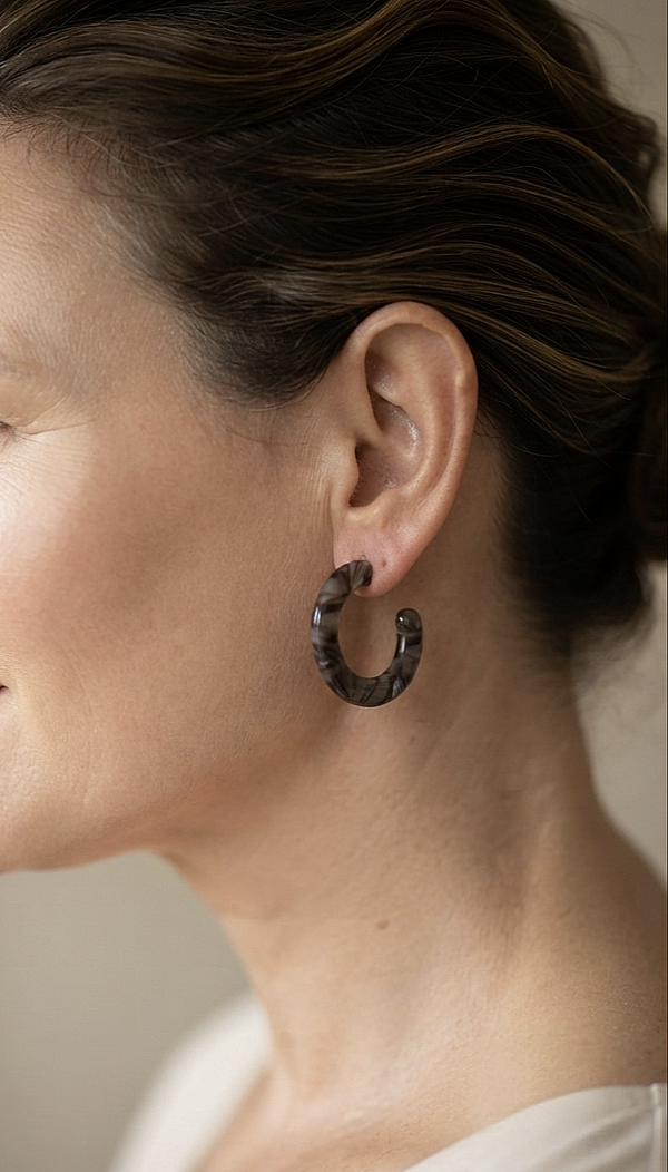 Boucles d'oreilles écailles de tortue de synthèse