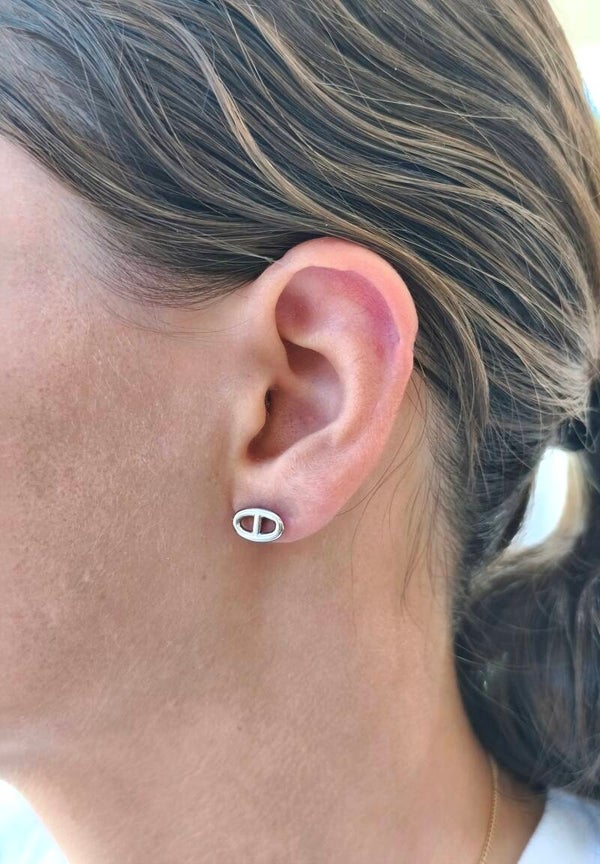 Boucles d'oreilles maille marine acier inoxydable