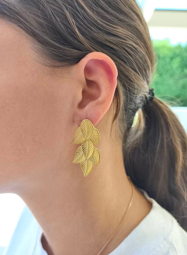 Boucles d'oreilles cascade de feuilles