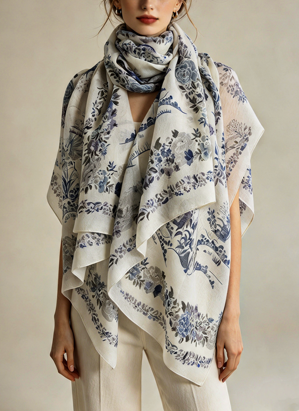Grand foulard imprimé automne hiver