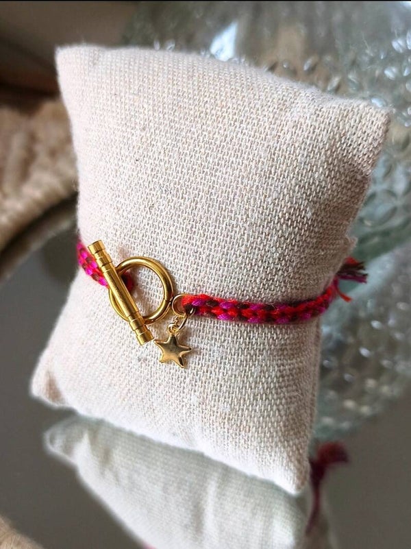Bracelet cordon fermoir OT acier inoxydable