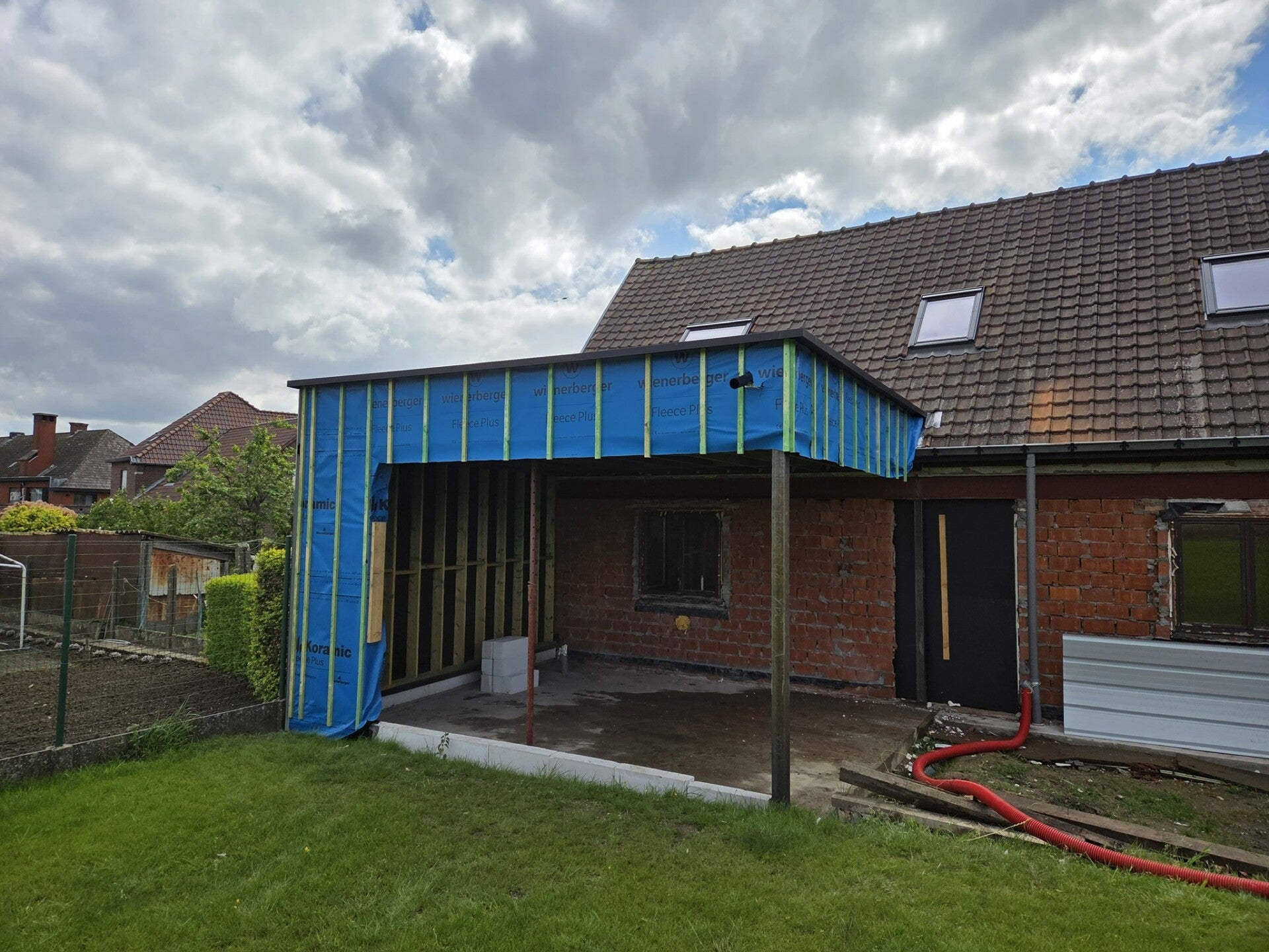 Bijgebouw plat dak afwerking resitrix Erwetegem Jonas Maegdewinkel