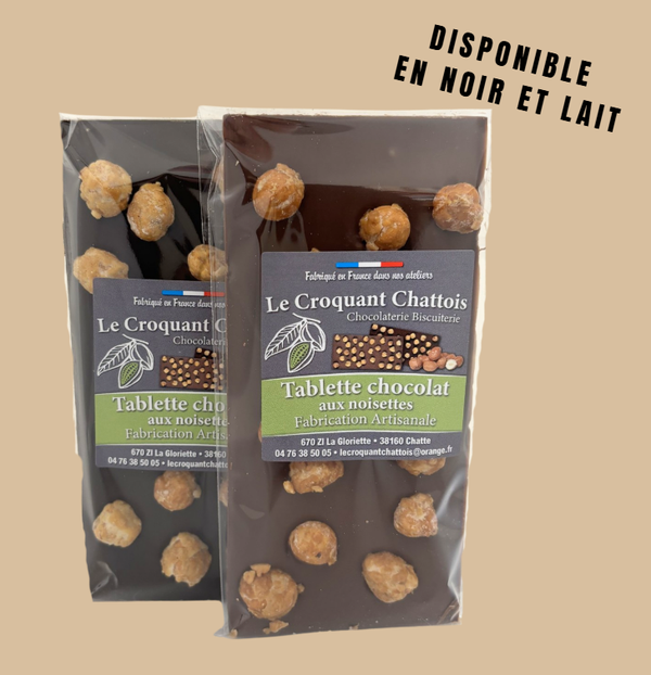 Tablette Chocolat Noir noisette caramélisées