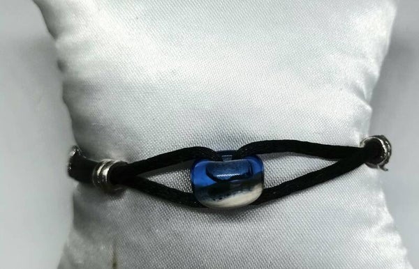 Armband van satijndraad met verlengketting