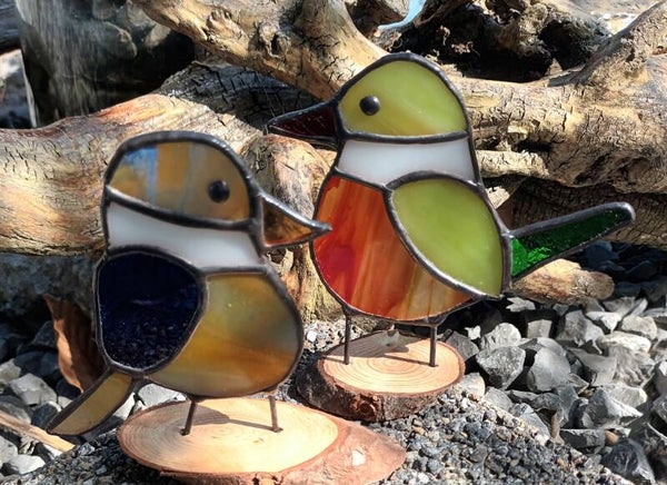 Leuke vogeltjes op stam