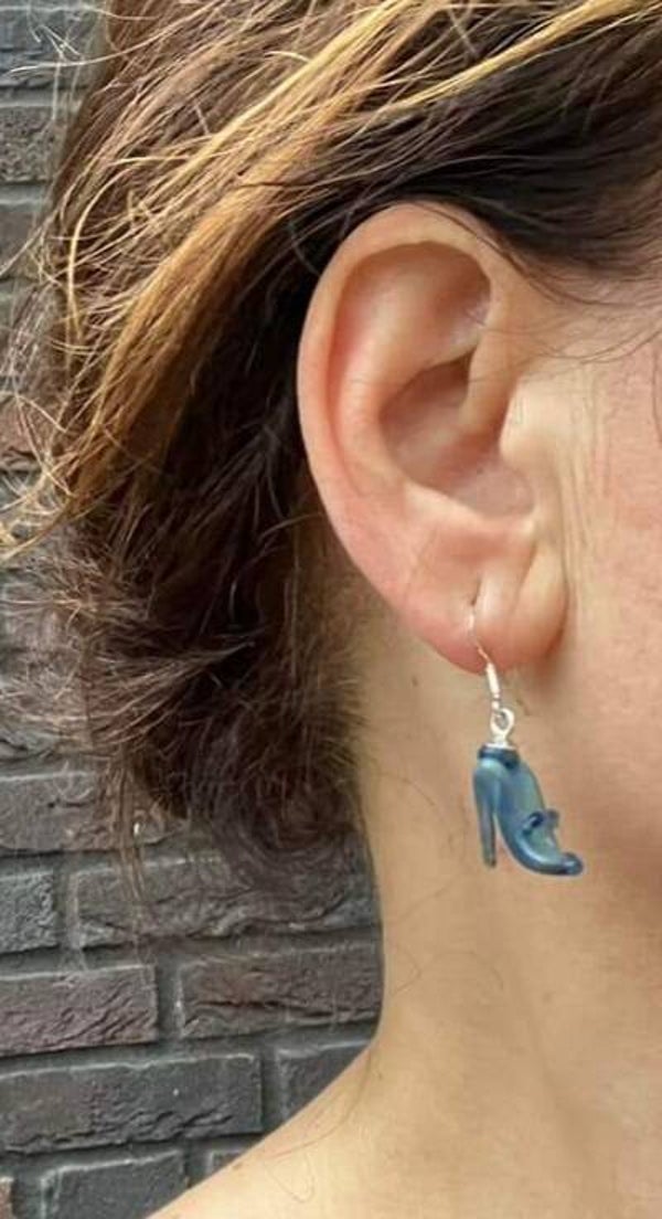 High heels oorbel afgewerkt met sterling zilver