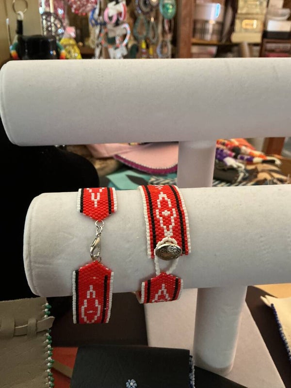 Navajo design bracelets I beaded these