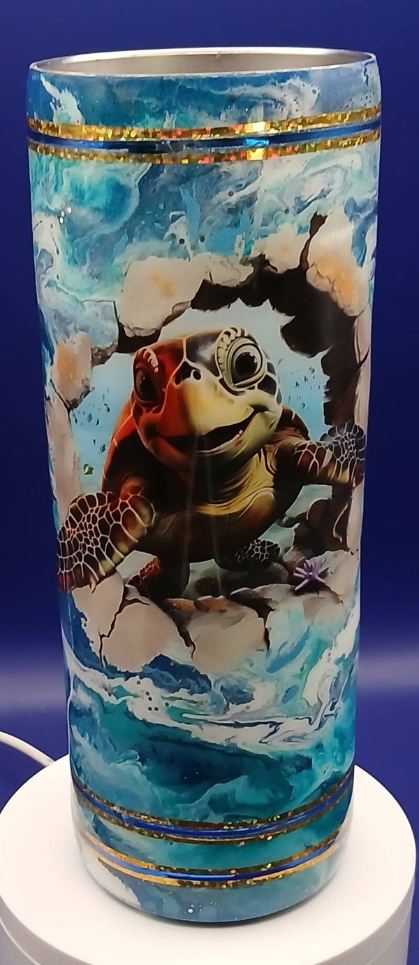 blue and white Turtle