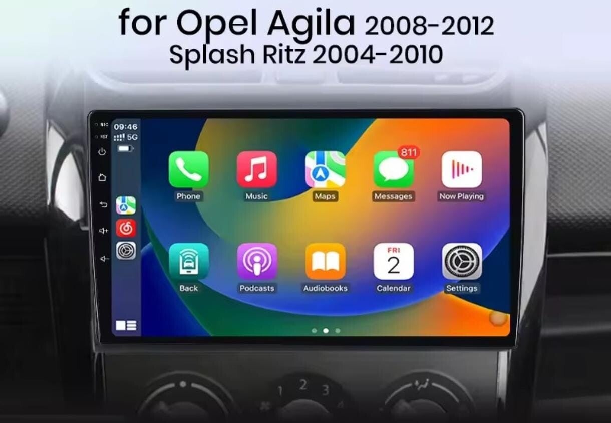 Opel Agila - carplay radio scherm - 9 Inch -  2008 t/m 2012