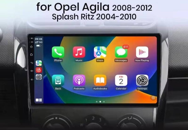 Opel Agila - carplay radio scherm - 9 Inch -  2008 t/m 2012