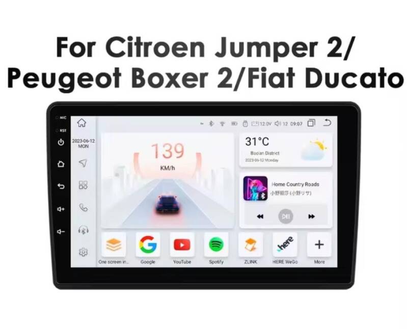 Peugeot Boxer - carplay radio scherm - 9 inch - 2006 t/m 2022
