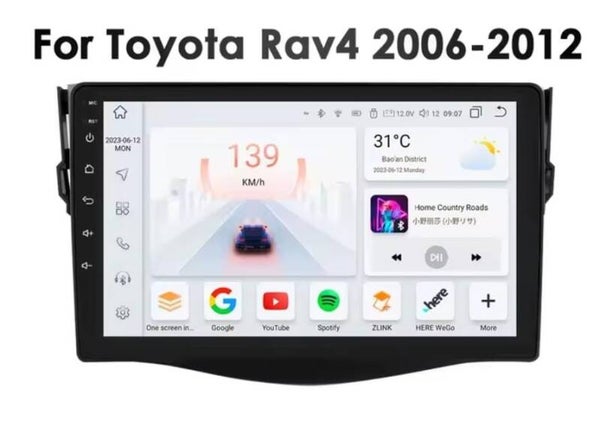 Toyota - Rav 4 - carplay radio scherm - 9 Inch - 2006 t/m 2012