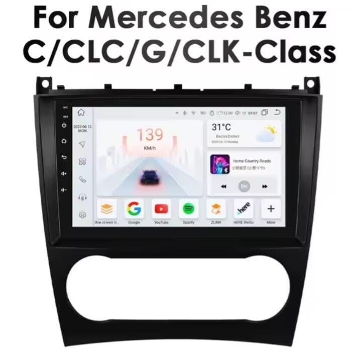 Mercedes - C / CLC / CLK klasse - carplay radio scherm - 9 inch - 2004 t/m 2011