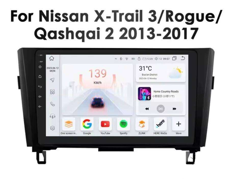 Nissan - Qashqai / X trail - carplay radio scherm - 10 inch - 2014 t/m 2019