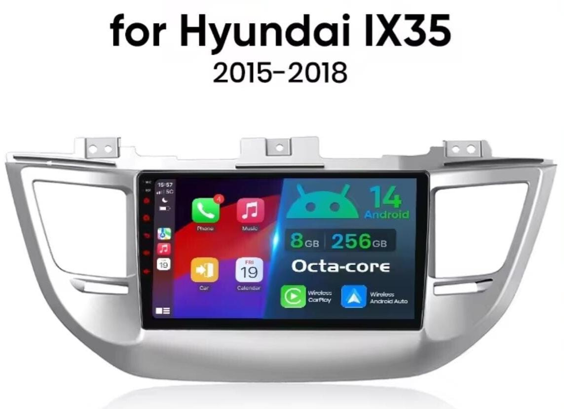 Hyundai IX35  / Tucson 3 - carplay radio scherm - 9 inch - 2015 t/m 2018