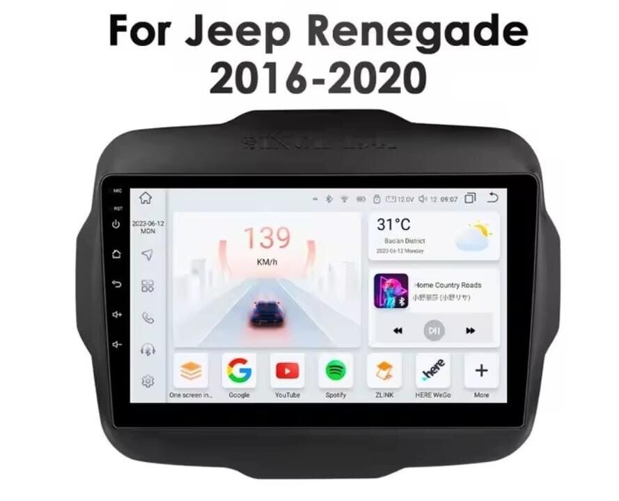 Jeep Renegade - carplay radio scherm - 9 inch - 2016 t/m 2020