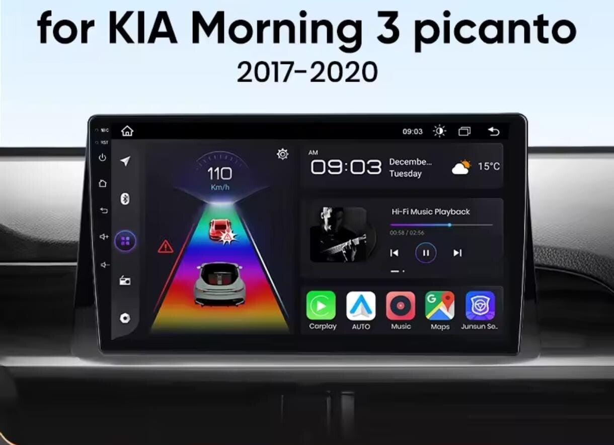 Kia Picanto - carplay radio scherm - 9 inch - 2017 t/m 2020