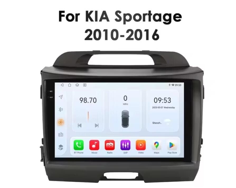 Kia Sportage - carplay radio scherm - 9 inch - 2010 t/m 2016