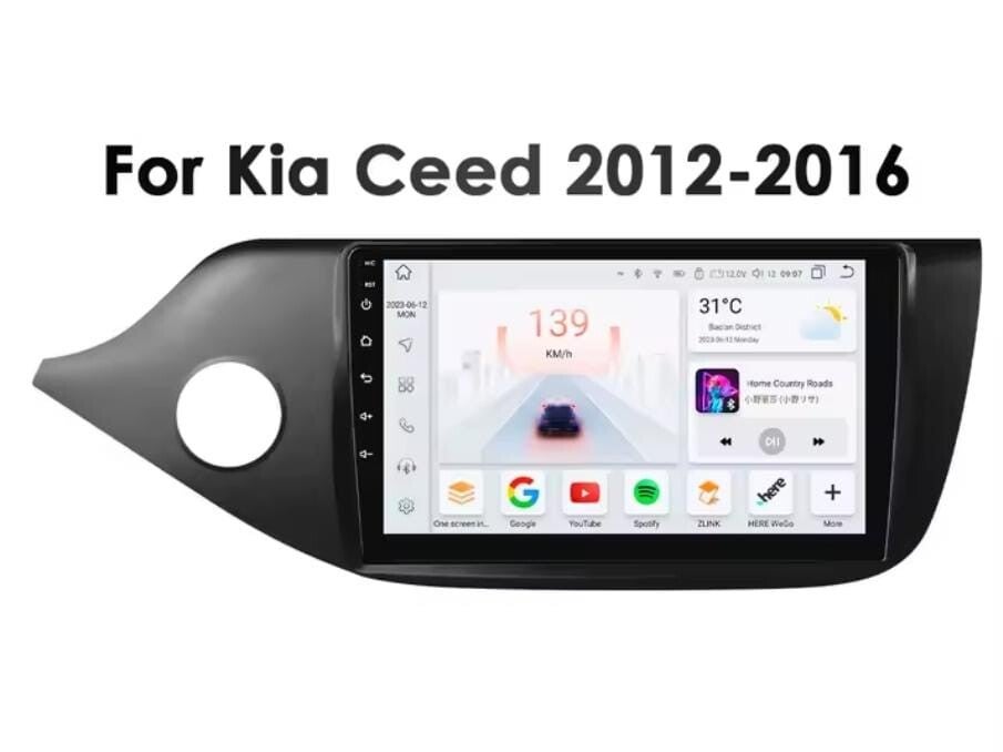 Kia Ceed - carplay radio scherm - 9 inch - 2012 t/m 2016