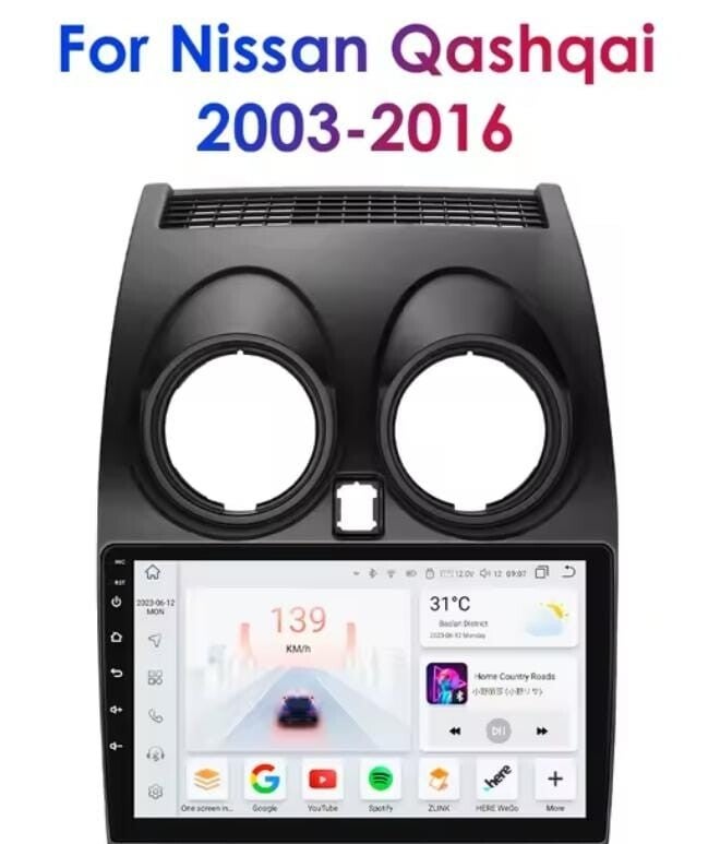 Nissan Qashqai J11 - Carplay radio scherm - 9 inch - 2006 - 2013