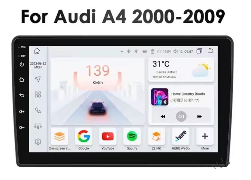 Audi - A4 / S4 / RS4 - carplay radio scherm - 9 inch - 2002 t/m 2009