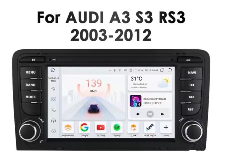 Audi - A3 / RS3 / S3 - carplay radio scherm - 7 inch - 2003 t/m 2013