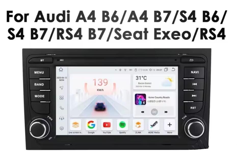 Audi - A4 / S4 / RS4 - carplay radio scherm - 7 inch - 2002 t/m 2009