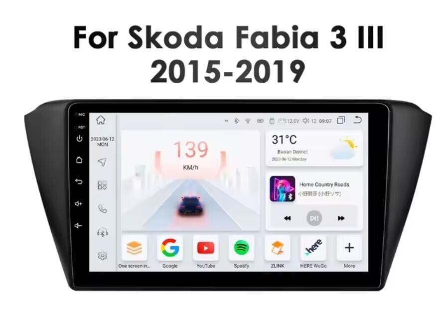 Skoda Fabia 3 - carplay radio scherm - 2015 t/m 2019