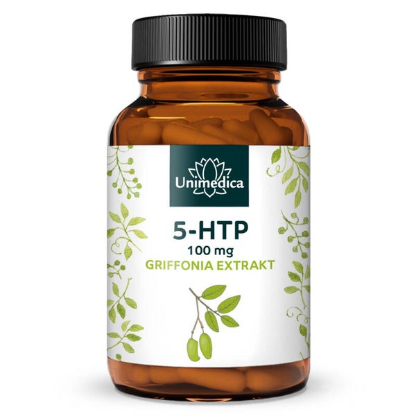 5-HTP Griffonia-Extrakt – 100 mg 5-HTP pro Tagesdosis (1 Kapsel) – 90 Kapseln – von Unimedica