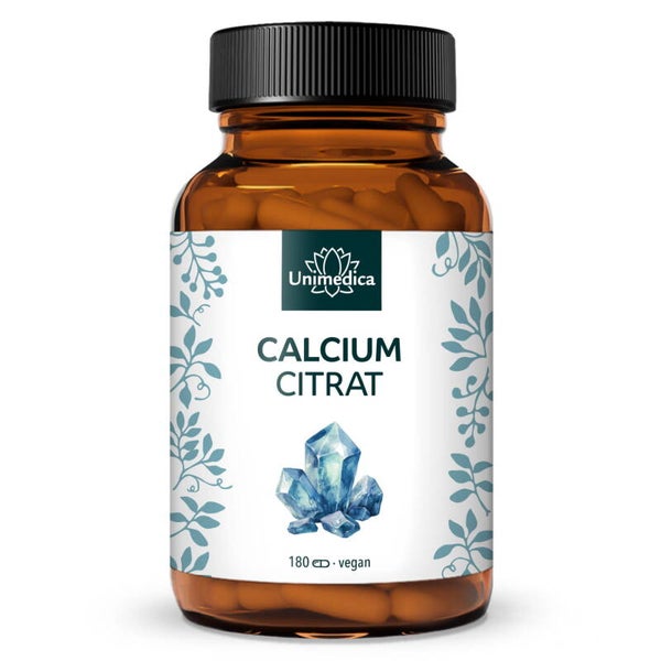 Calcium Citrat - 630 mg Calcium pro Tagesdosis (4 Kapseln) - 180 Kapseln