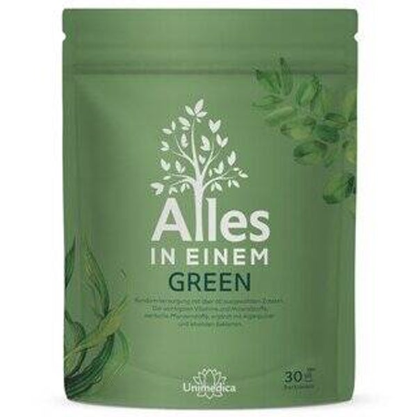 ALLES IN EINEM Green - All-in-One-Drink - 30 Portionen - Pulver - 600 g - von Unimedica