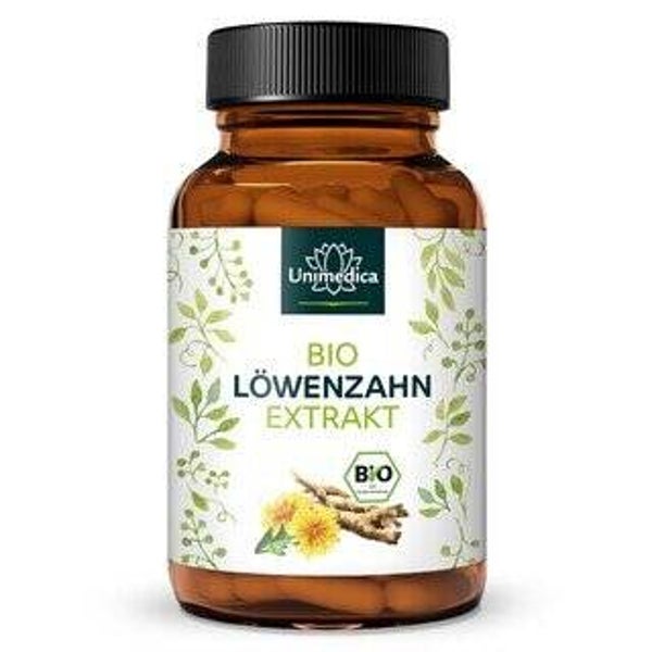 Bio Löwenzahn Extrakt - 500 mg pro Tagesdosis (1 Kapsel) - 120 Kapseln - von Unimedica