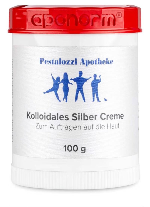 Pestalozzi Apotheke Kolloidales Silber Creme (100 g) aus Apotheken-Herstellung – Hochwertige Qualität – Bewährte Originalrezeptur Silbercreme