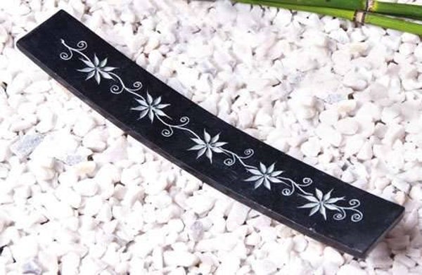 Blumengirlande graviert - Specksteinhalter 25,5 cm