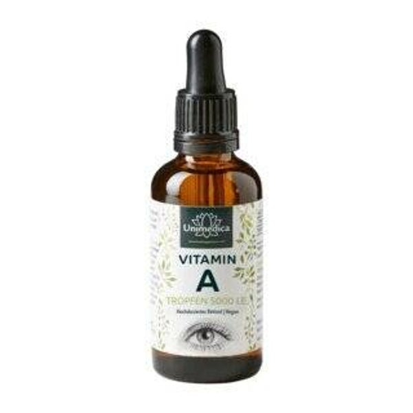 Vitamin A Tropfen - 1.500 µg / 5.000 I.E - hochdosiert - 50 ml - von Unimedica