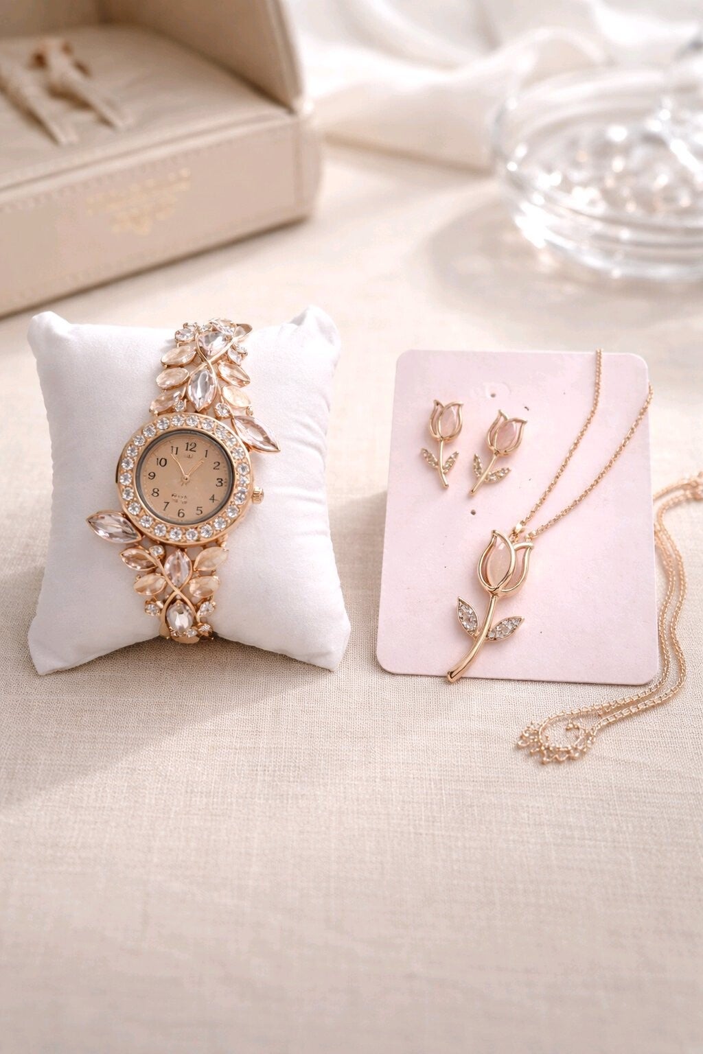 Reloj + pendientes + collar