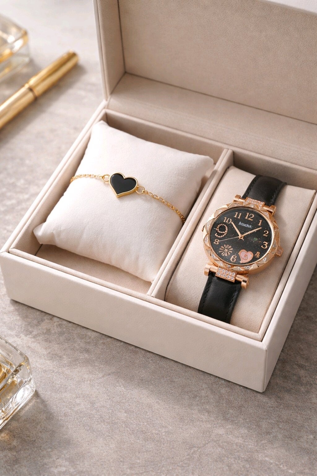 Reloj + pulsera corazón