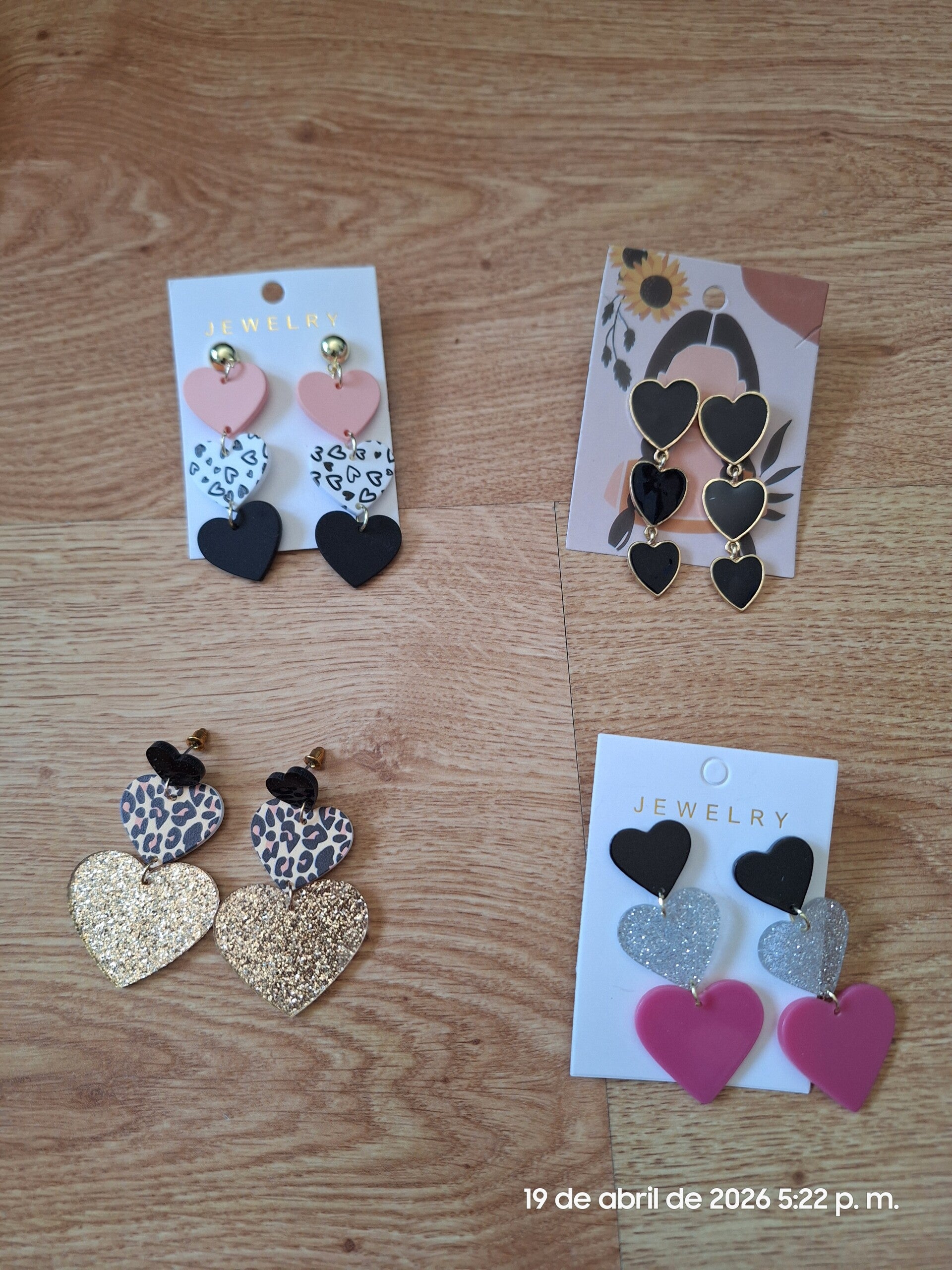 Pendientes Triple Corazón