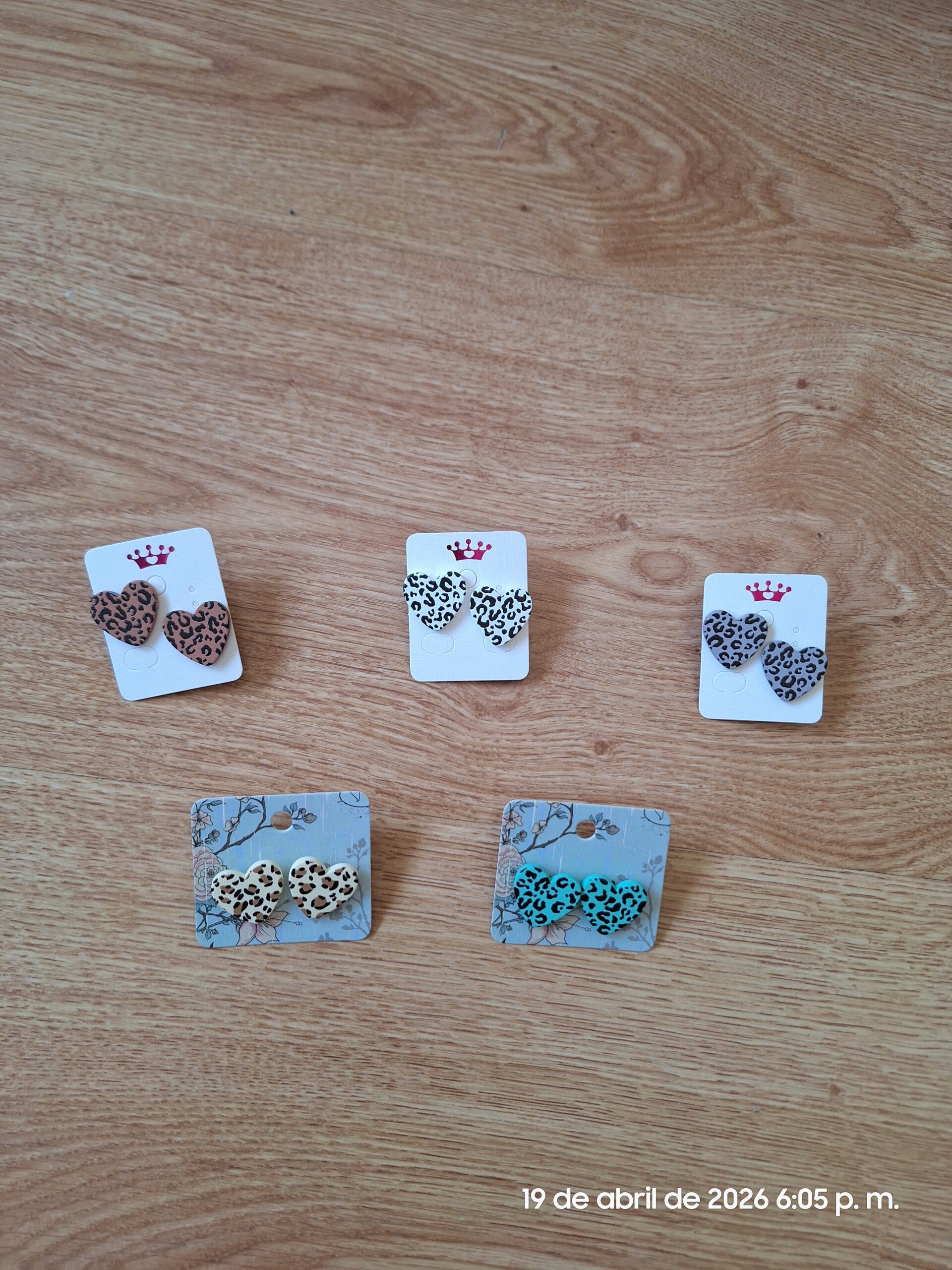 Pendientes Corazón/Leopardo
